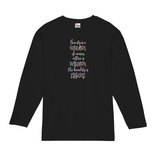 【長袖Tシャツ】英字格言 ココ・シャネルの名言 5.6oz Cotton:100%
