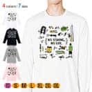 【長袖Tシャツ】【釣りざんまい】釣りに行く準備_カラフル 5.6oz Cotton:100%