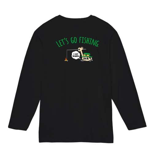 【長袖Tシャツ】【釣りざんまい】ユニークなアングラー 5.6oz Cotton:100%