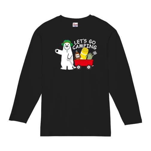 【長袖Tシャツ】キャンプに行くシロクマさん(wakat) 5.6oz Cotton:100%