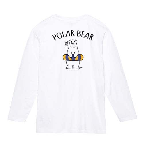 【長袖Tシャツ】シロクマさんと浮き輪(wakat) 5.6oz Cotton:100%