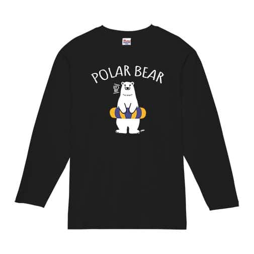 【長袖Tシャツ】シロクマさんと浮き輪(wakat) 5.6oz Cotton:100%