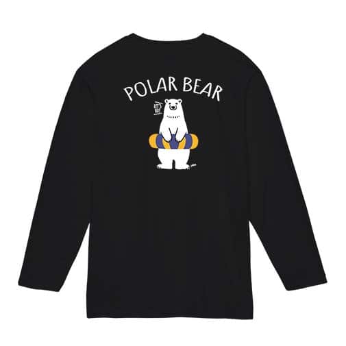【長袖Tシャツ】シロクマさんと浮き輪(wakat) 5.6oz Cotton:100%
