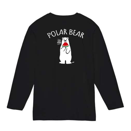 【長袖Tシャツ】シロクマさんとスイカ(wakat) 5.6oz Cotton:100%
