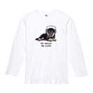 【長袖Tシャツ】黒柴（子犬）だってNo Music No Life 5.6oz Cotton:100%