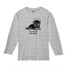 【長袖Tシャツ】黒柴（子犬）だってNo Music No Life 5.6oz Cotton:100%