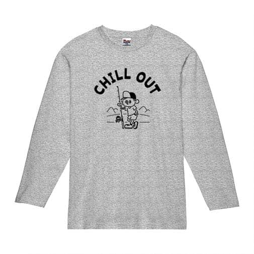 【長袖Tシャツ】【釣りざんまい】のんびり釣りしよう 5.6oz Cotton:100%