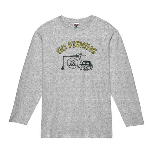 【長袖Tシャツ】【釣りざんまい】釣れないアングラー_レトロ 5.6oz Cotton:100%