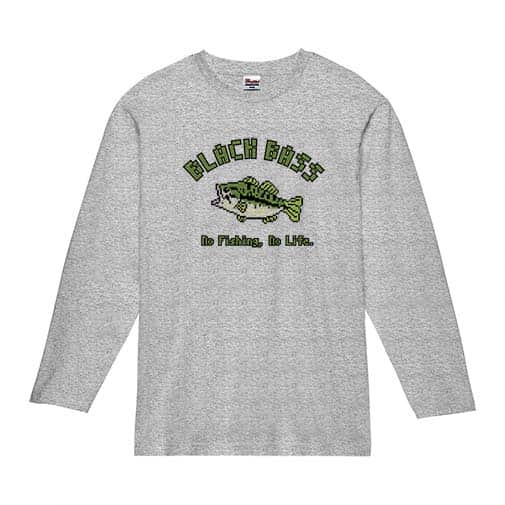 【長袖Tシャツ】【釣りざんまい】ブラックバス_カラフル 5.6oz Cotton:100%