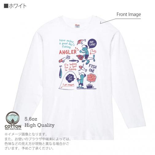 【長袖Tシャツ】【釣りざんまい】釣りに行きませんか?_レトロ 5.6oz Cotton:100%