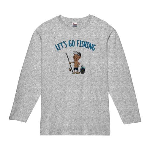 【長袖Tシャツ】【釣りざんまい】レッツゴーフィッシング アングラー_カラフル 5.6oz Cotton:100%