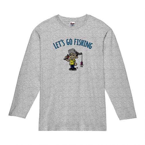 【長袖Tシャツ】【釣りざんまい】レッツゴーフィッシング 釣り好き少年_カラフル 5.6oz Cotton:100%