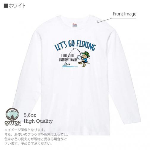 【長袖Tシャツ】【釣りざんまい】レッツゴーフィッシング ウトウトアングラー_カラフル 5.6oz Cotton:100%