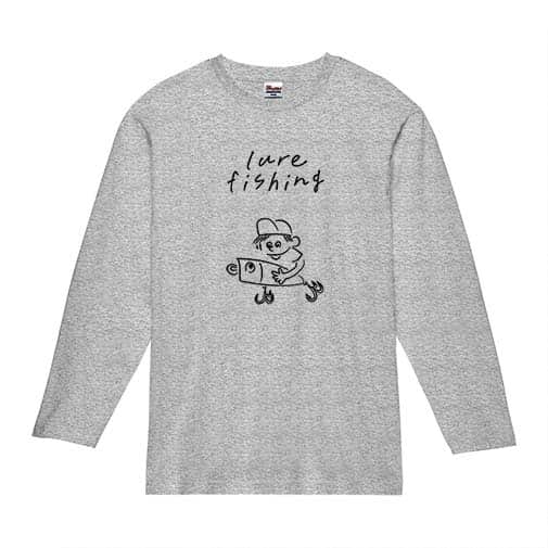 【長袖Tシャツ】【釣りざんまい】ルアーを持つアングラー  5.6oz Cotton:100%