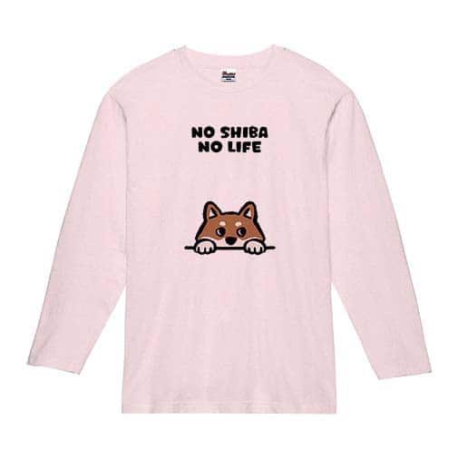 【長袖Tシャツ】何か気になる柴犬_赤柴(wakat) 5.6oz Cotton:100%
