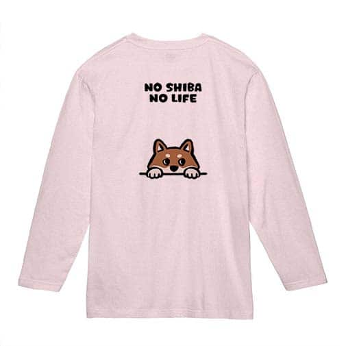 【長袖Tシャツ】何か気になる柴犬_赤柴(wakat) 5.6oz Cotton:100%