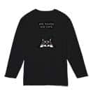 【長袖Tシャツ】何か気になる柴犬_黒柴(wakat) 5.6oz Cotton:100%