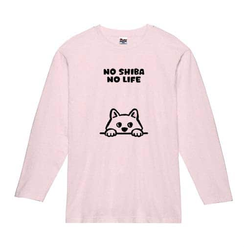【長袖Tシャツ】何か気になる柴犬_白柴(wakat) 5.6oz Cotton:100%