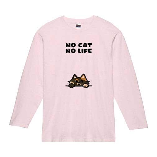 【長袖Tシャツ】何か気になるサビ猫(wakat) 5.6oz Cotton:100%