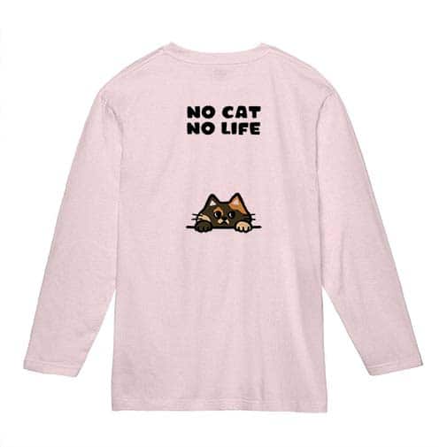 【長袖Tシャツ】何か気になるサビ猫(wakat) 5.6oz Cotton:100%