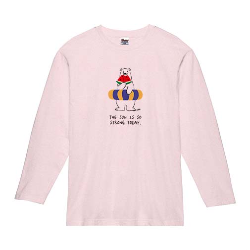 【長袖Tシャツ】シロクマさんの夏(wakat) 5.6oz Cotton:100%