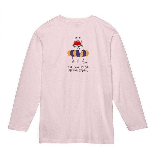 【長袖Tシャツ】シロクマさんの夏(wakat) 5.6oz Cotton:100%