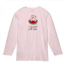 【長袖Tシャツ】シロクマさんスイカウマー(wakat) 5.6oz Cotton:100%