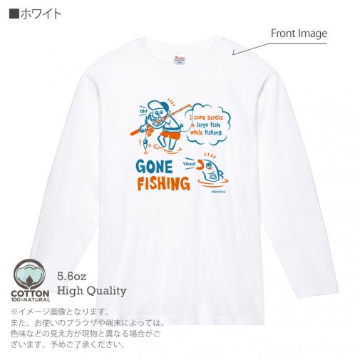 【長袖Tシャツ】【釣りざんまい】釣り人と魚の遭遇_NB  5.6oz Cotton:100%