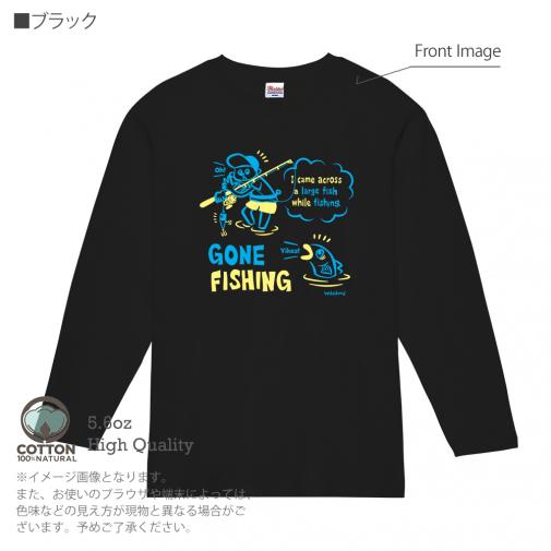 【長袖Tシャツ】【釣りざんまい】釣り人と魚の遭遇_NB  5.6oz Cotton:100%