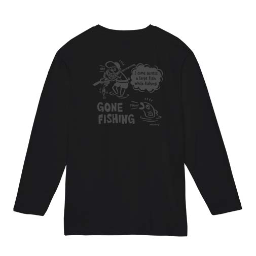 【長袖Tシャツ】【釣りざんまい】釣り人と魚の遭遇_DG  5.6oz Cotton:100%