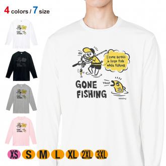 【長袖Tシャツ】【釣りざんまい】釣り人と魚の遭遇_DG  5.6oz Cotton:100%