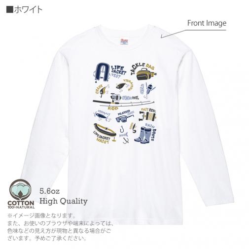 【長袖Tシャツ】【釣りざんまい】PACK LIGHT, GO FISH.  5.6oz Cotton:100%