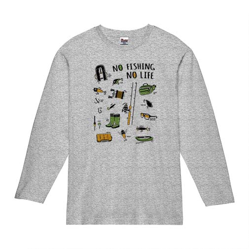 【長袖Tシャツ】【釣りざんまい】釣りに行く準備_ハイデザイン  5.6oz Cotton:100%