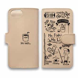 【手帳型】【釣りざんまい】本革 釣りが好きなんです