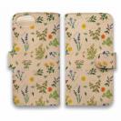 【手帳型】高級本革スマホケース ボタニカル・デザイン