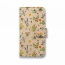 【手帳型】高級本革スマホケース ボタニカル・デザイン