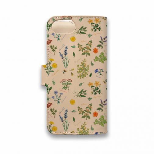 【手帳型】高級本革スマホケース ボタニカル・デザイン