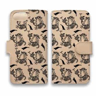 【手帳型】【釣りざんまい】本革 エギに釣られるアオリイカ