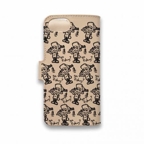 【手帳型】【釣りざんまい】本革 釣り好き少年がやってきた。