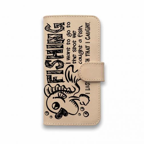 【手帳型】【釣りざんまい】本革 ヘンテコなサカナくん