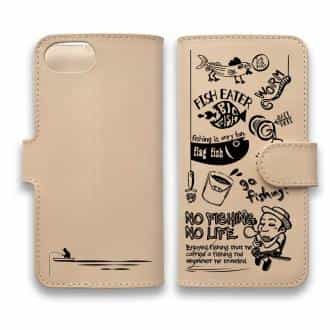 【手帳型】【釣りざんまい】本革 釣り好きですがなにか????