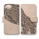 【手帳型】本革　エギングにアオリイカ