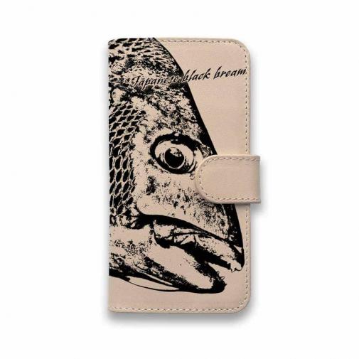 【手帳型】高級本革スマホケース ヌメ革 クロダイ(チヌ)