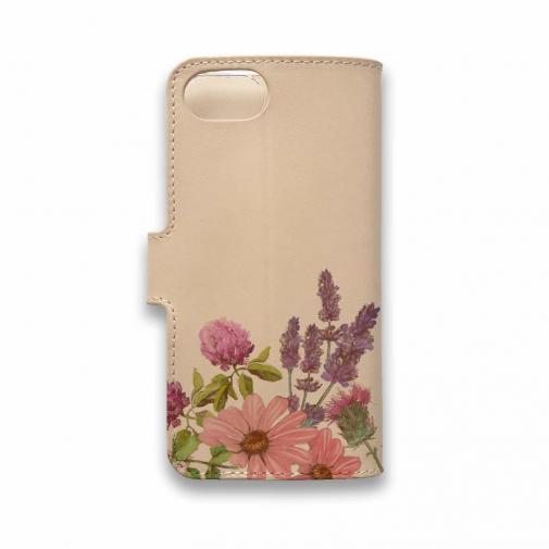 【手帳型】高級本革スマホケース ナチュラルハーブ