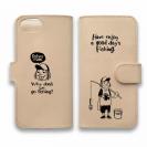 【手帳型】【釣りざんまい】本革 一日釣りを楽しむアングラー