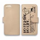 【手帳型】【釣りざんまい】本革 魚がひいてる、どうしよう!