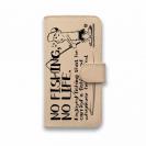 【手帳型】【釣りざんまい】本革 魚がひいてる、どうしよう!