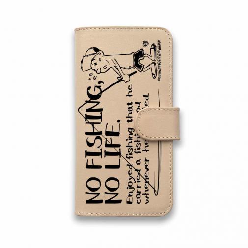 【手帳型】【釣りざんまい】本革 魚がひいてる、どうしよう!