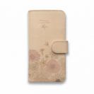 【手帳型】高級本革スマホケース 香る花々