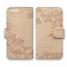 【手帳型】高級本革スマホケース ハナミズキ